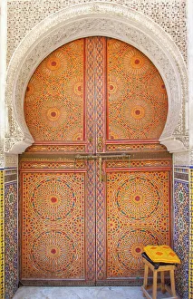 Marocco Prints: A decorated door in the Medina of Fez