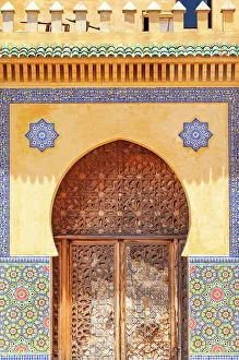 Doorway Prints: A decorated door in the Medina of Fez