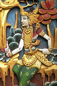 Painted Prints: Detail of a decorated door at Pura Tanah Lot Temple, Bali, Indonesia