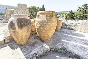 Craft Gallery: Decorated giant jars made with clay, Palace of Knossos, Heraklion, Crete, Greece