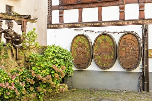 Barrels Prints: Decoration at a winery in the old town of Eller