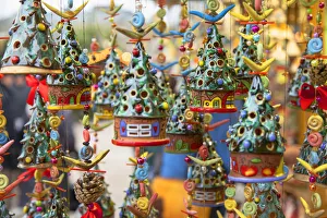 Christkindlesmarkt Prints: Decorations for sale at Christmas Market, Baden-Baden, Baden-WAorttemberg, Germany