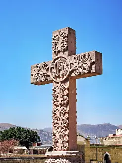 Oaxacan Prints: Decorative Cross in front of the Basilica of Our Lady of Solitude