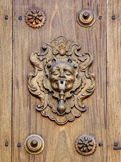 Guatemalan Prints: Decorative door knocker at the old town of Antigua Guatemala