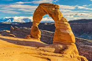 The Delicate Arch at sunset, Arches National Park, Utah, USA