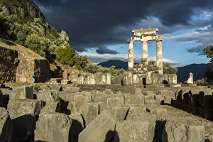 The Delphic Tholos in the archeological site of Delphi, Phocis, Greece