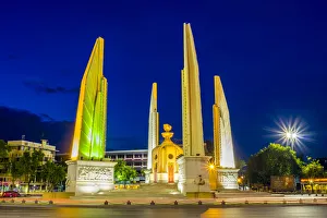 Darkness Prints: Democaracy Monument at night Bangkok, Thailand