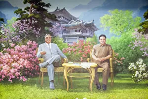 Images Dated 4th September 2012: Democratic Peopless Republic of Korea (DPRK), North Korea, painting of the Great