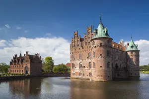Danish Prints: Denmark, Funen, Egeskov, Egeskov Castle, exterior