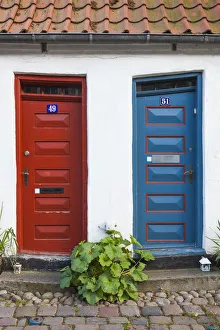 Denmark, Jutland, Aarhus, Mollestien street, traditional houses