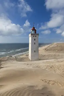 Denmark, Jutland, Lonstrup, Rudbjerg Knude Fyr Lighthouse, slowly being eroded into