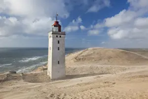 Sandstorm Prints: Denmark, Jutland, Lonstrup, Rudbjerg Knude Fyr Lighthouse, slowly being eroded into