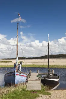 Jutland Prints: Denmark, Jutland, Nymendegab, small harbor on the Ringkobing Fjord