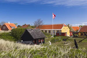 Jutland Prints: Denmark, Jutland, Skagen, half timbered buildings
