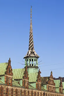 Kobenhavn Prints: Denmark, Zealand, Copenhagen, detail of the Borsen, old stock exchange building