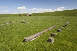 Circular Prints: Denmark, Zealand, Trelleborg, remnants of circular Viking City mound, 10th century