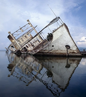 Ship Wreck Prints: Derelict lake steamer