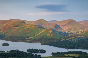 Fells Prints: Derwent Water with Cat Bells and the Lakland fells beyond, the Lake District, England