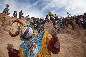 Festivity Gallery: The 'Descent of the Devil's' from the sacred 'Cerro Blanco' hill in Uquia, Jujuy, Argentina