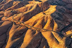 Sport Prints: desert mountain road towards Sicasumbre astronomical viewpoint, Fuerteventura