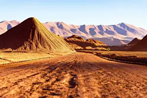 Tracks Prints: Empty desert road, Devil's Desert, Puna, Argentina