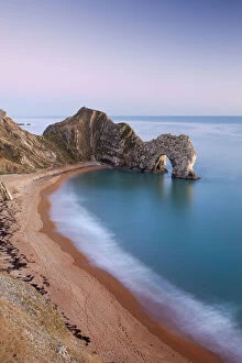 Images Dated 22nd January 2015: Deserted beach at twilight, Durdle Door, Dorset, England. Winter