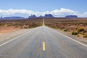 Highway Prints: Desrted road, Monument Valley, Monument Valley Tribal Park, Arizona, USA