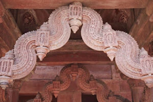 Preserved Gallery: Details of carving at the Astrologers Kiosk, Fatehpur Sikri (UNESCO World Heritage