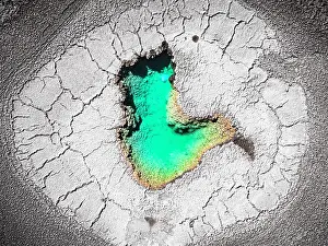 Salt Pond Prints: Details of a turquoise salt pond