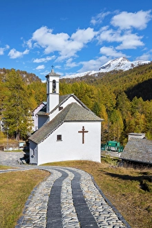 Larix Prints: Devero ai Ponti village and church in autumn