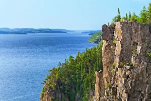 Cliff Face Prints: Devil's Rock on the shore of Lake Temiskaming near Cobalt, Ontario, Canada