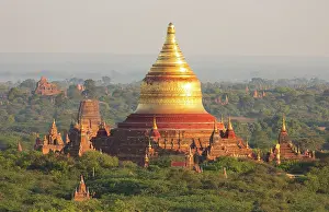 Pagodas Prints: The Dhammayazika Pagoda, surrounded by other temples and pagodas