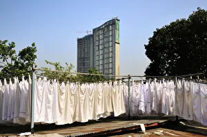 Bombay Prints: Dhobi Ghats of Mumbai (Bombay), where indians made the laundry. India