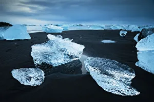 Diamond Beach Prints: Diamond Beach, Jokulsarlon Glacier Lagoon, Hofn, Iceland, Europe