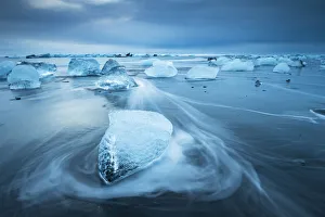 Diamond Beach Prints: Diamond Beach, Jokulsarlon Glacier Lagoon, Hofn, Iceland, Europe