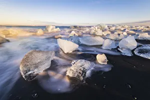 Diamond Beach, Jokulsarlon Glacier Lagoon, Hofn, Iceland, Europe