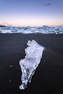 Diamond Beach Prints: Diamond Beach, Jokulsarlon Glacier Lagoon, Hofn, Iceland, Europe