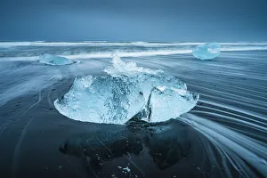 Diamond Beach Prints: Diamond Beach, Jokulsarlon Glacier Lagoon, Hofn, Iceland, Europe