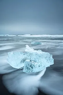 Diamond Beach Prints: Diamond Beach, Jokulsarlon Glacier Lagoon, Hofn, Iceland, Europe