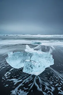 Diamond Beach, Jokulsarlon Glacier Lagoon, Hofn, Iceland, Europe