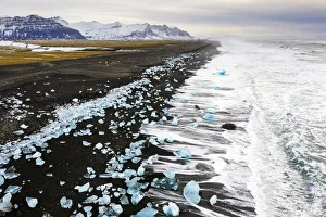 Wintertime Prints: Diamond Beach, Jokulsarlon Glacier Lagoon, Hofn, Iceland, Europe
