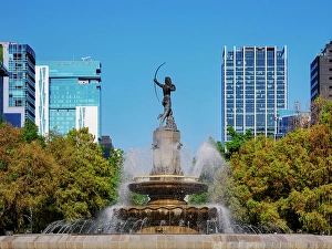 Tower Block Prints: Diana the Huntress Fountain, Paseo de la Reforma, Mexico City, Mexico