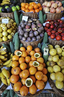 Different kinds of passionfruit. Mercado dos Lavradores, Funchal. Madeira, Portugal
