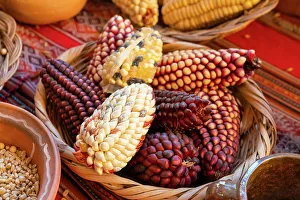 Urubamba Valley Prints: Different types of corn, Chinchero, Sacred Valley, Urubamba Province, Cusco Region, Peru