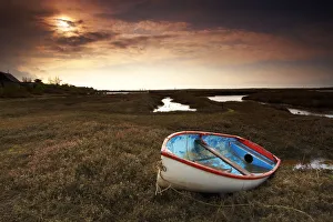 Dinghy at Sunset, Brancaster, Norfolk, England