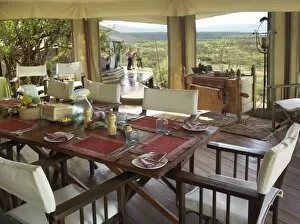 V Iew Collection: The dining tent of Ol Seki tented camp in Masai Mara Game Reserve