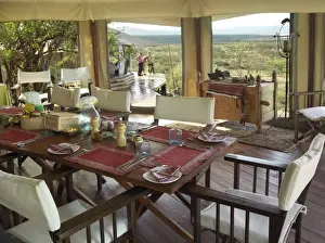 The dining tent of Ol Seki tented camp in Masai Mara Game Reserve