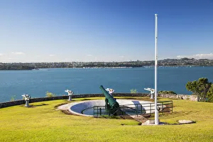 Disappearing gun, North Head Historic Reserve, Devonport, Auckland, North Island Disappearing gun, North Head Historic Reserve, Devonport, Auckland, North Island