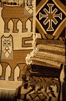 Display of rugs in a shop in Addis Ababas Merkato, or market
