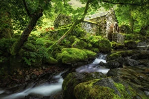 Dissused Mill, Borrowdale, Lake District National Park, Cumbria, England, UK